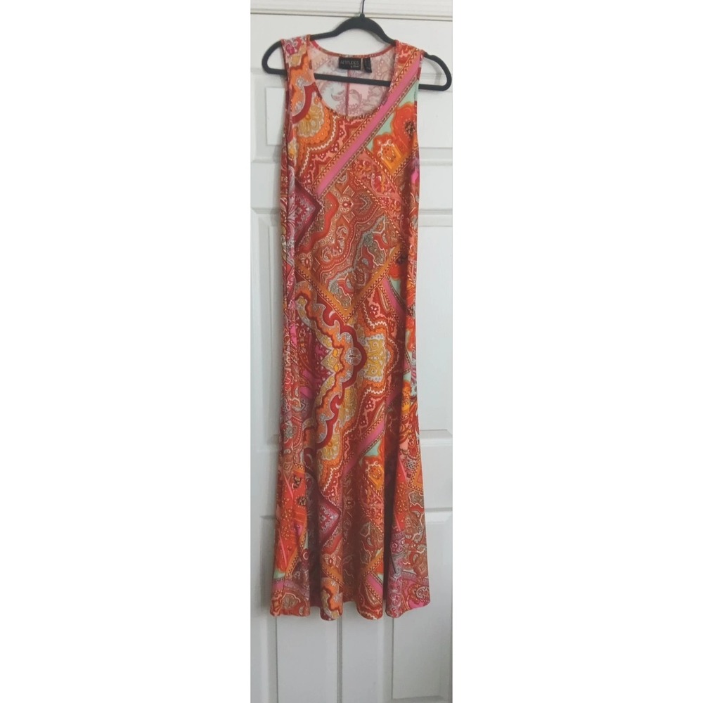 Attitudes by Renee Maxi Dress Women's Size S Geometric Boho Sleeveless Pre-owned
